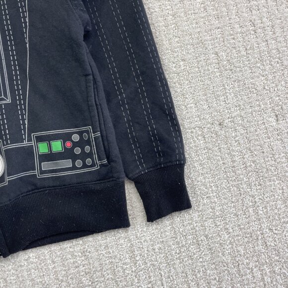 VTG Star Wars Hoodie Boys Sz 3 Black Darth Vader Zip Up Graphic Lucasfilm - Picture 3 of 15